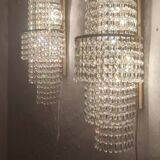 Pair of crystal appliques. France, 1970s.