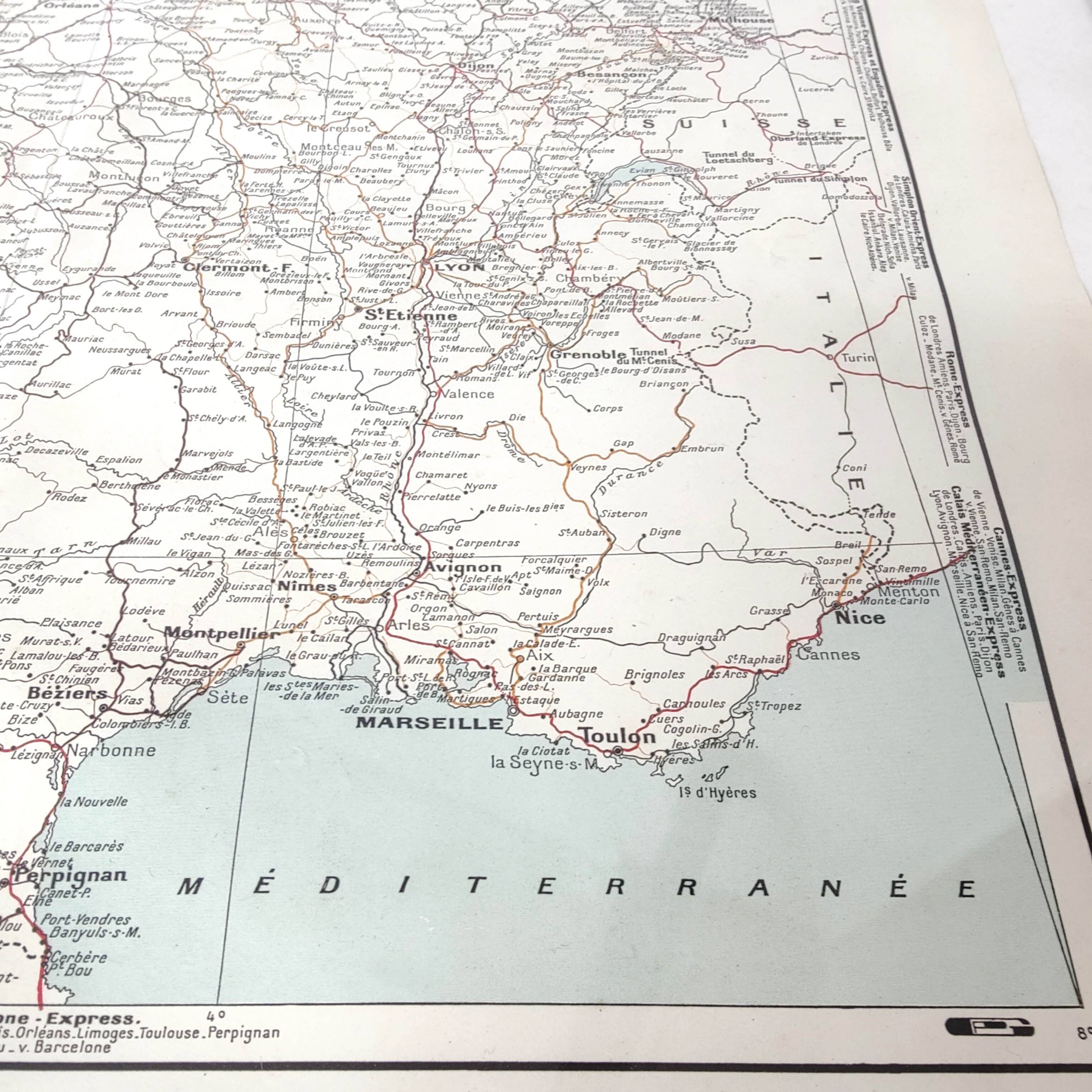 Old map of France in 1950 43x43cm