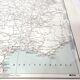 Old map of France in 1950, 43x43cm.