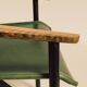 Maërl armchair, Galathée model, green leather, solid wood armrests of your choice
