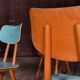 Série de 4 chaise bois Ton 1960