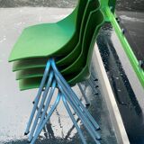 4 stackable chairs design Angelo Pinaffo model Shell Italy
