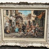 M. Elitzo "Market scene" Oil on canvas