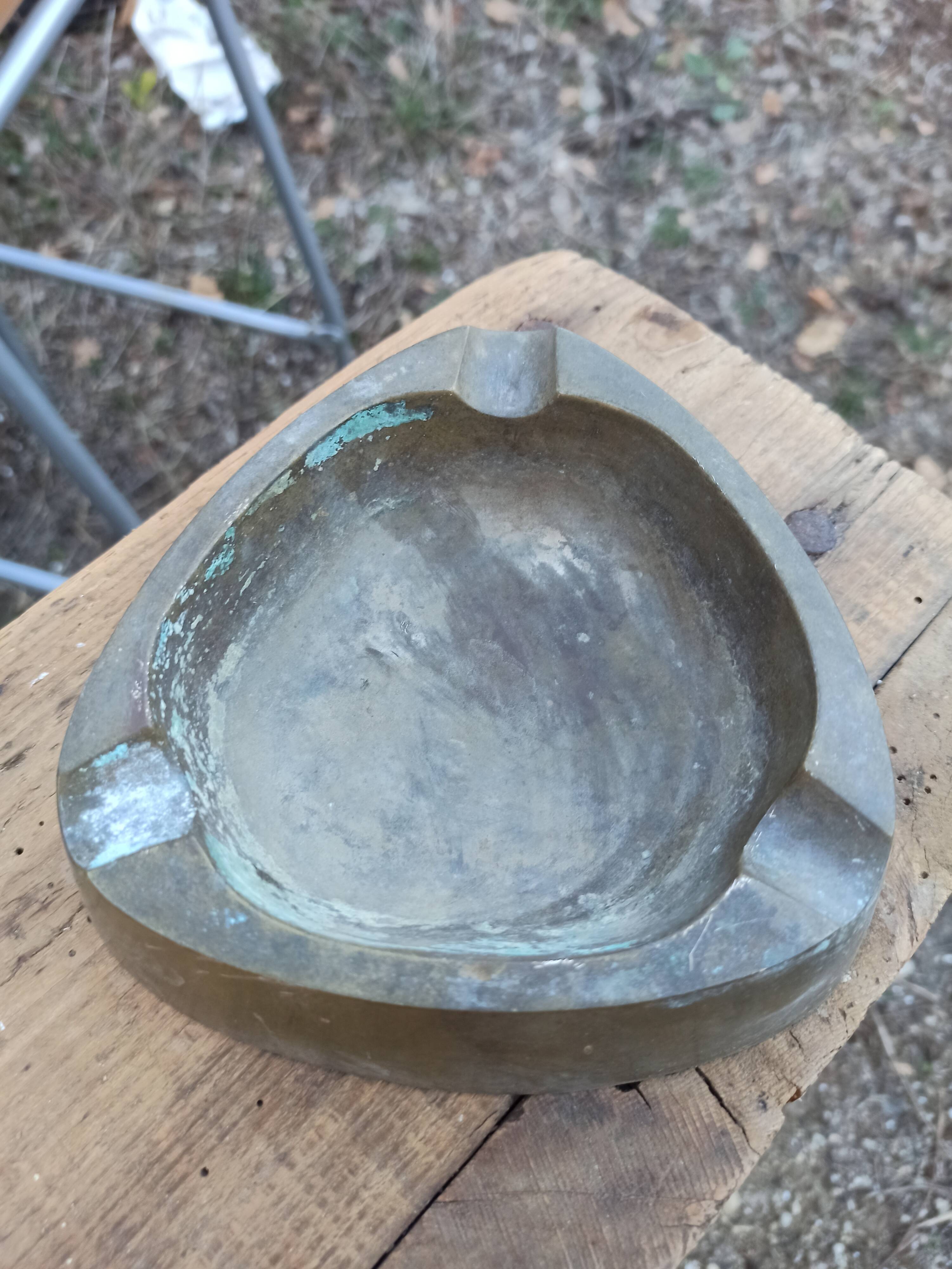 Old bronze ashtray