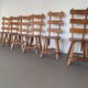 Olm wood brutalist wabi sabi dining set / 6 chairs / table