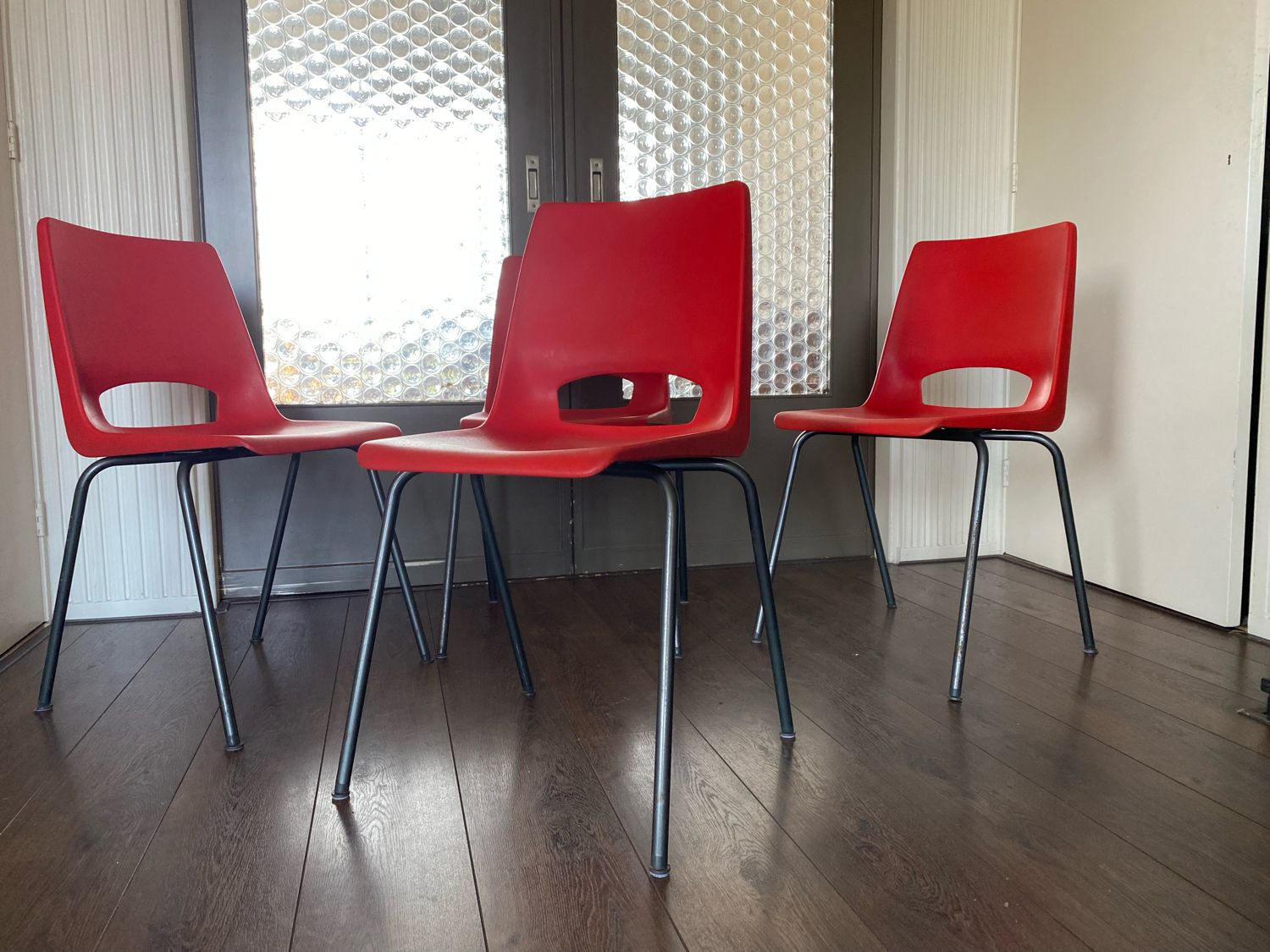 Chaises industrielles du milieu du siècle d’Ahrend De Cirkel, années 1960, lot de 4