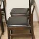 Set of 4 vintage chairs in teak and imitation leather, 1960s