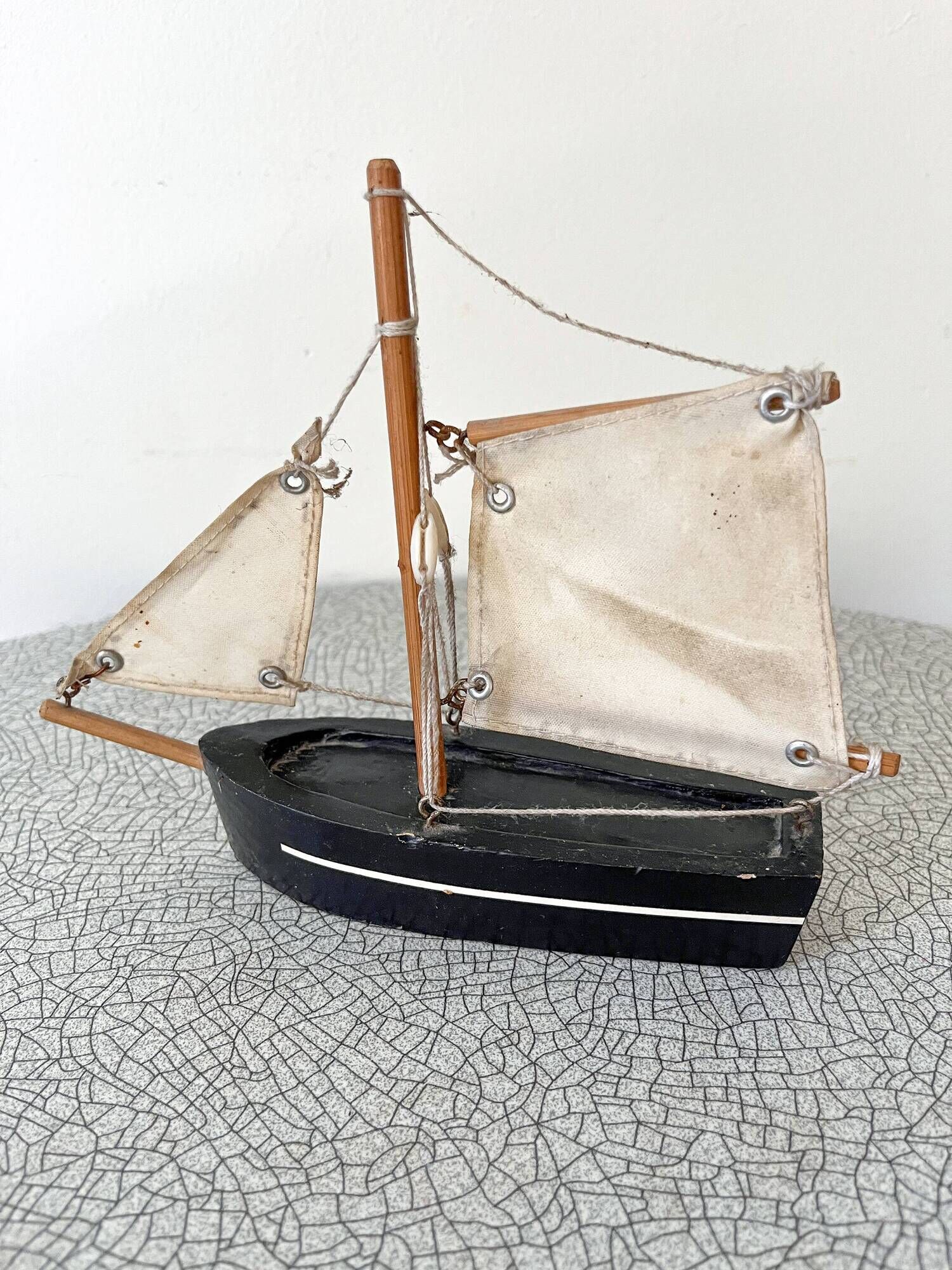 Small basin sailing boat, antique toy