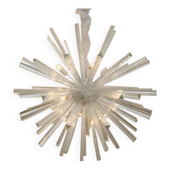 SPUTNIK TRIEDRO MURANO WHITE GLASS CHANDELIER by SimoEng