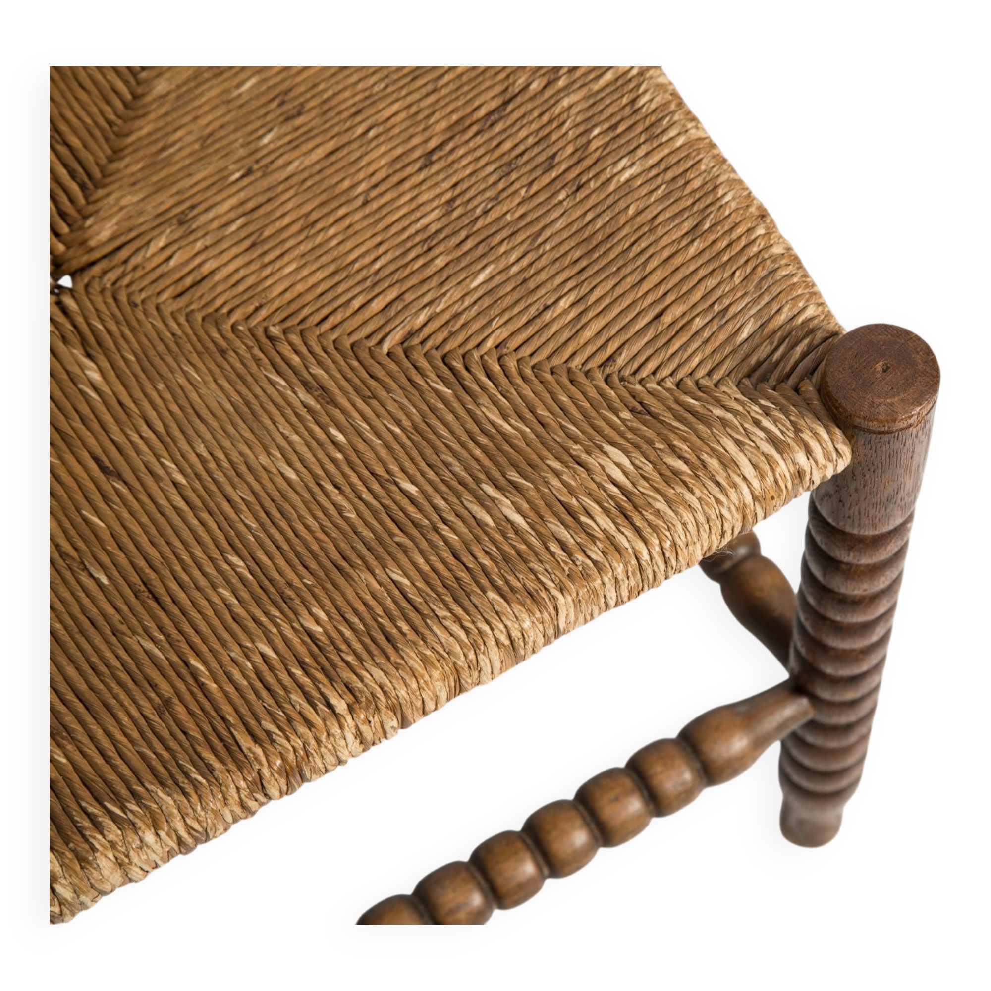Provincial antique bobbin corner chair from the mid-century, France, 1940s.