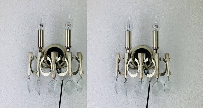 Pair of Ovali wall lights by Sciolari 70s