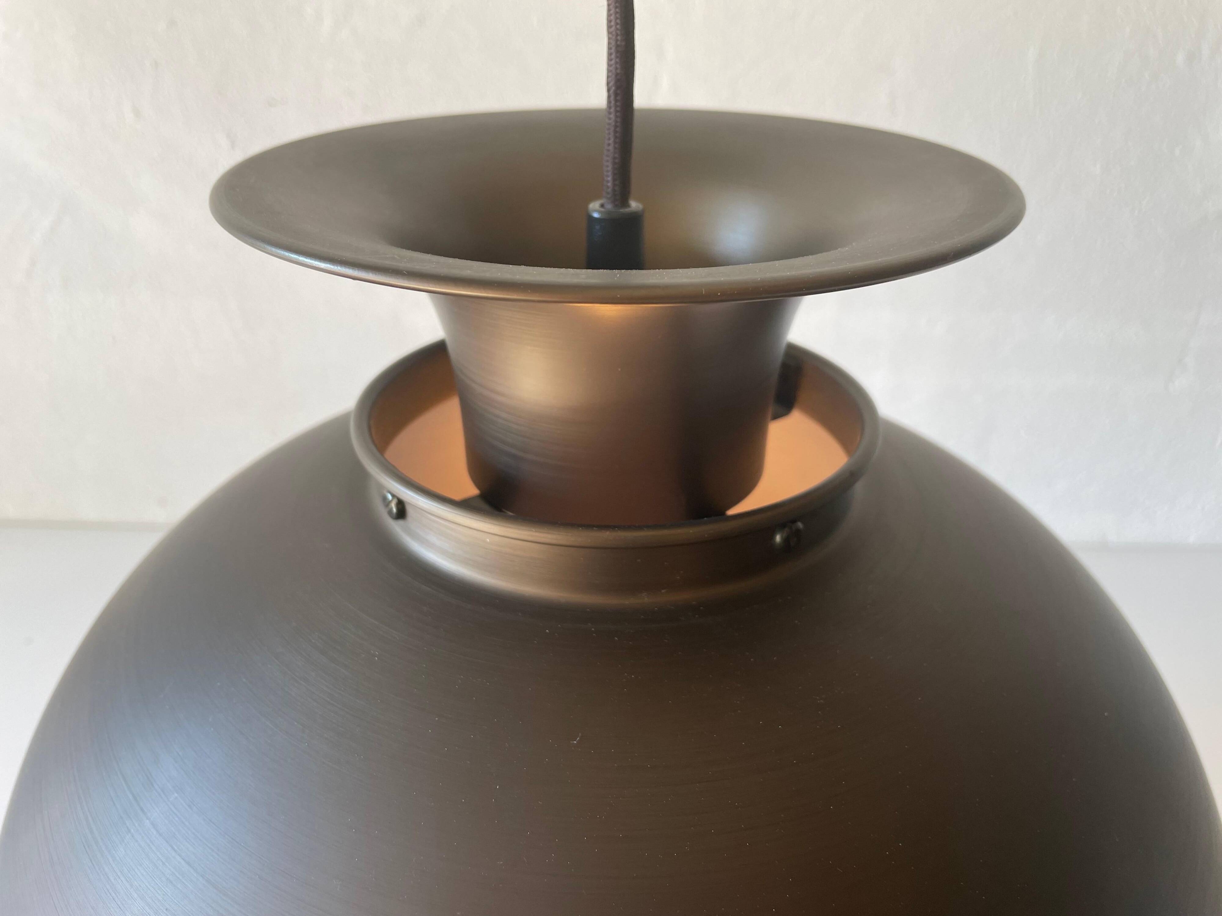 Brushed metal pendant lamp with a bronze appearance, 1970s, Germany