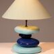 France pebble table lamp by François Chatain, 1980s