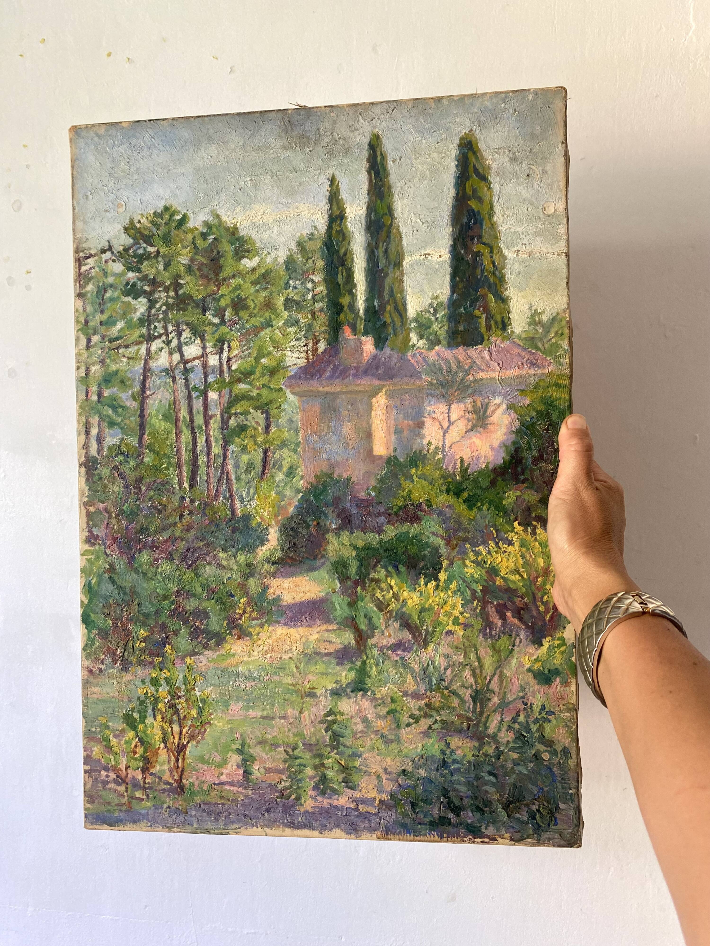 Southern landscape painting, canvas on stretcher