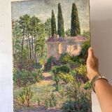 Southern landscape painting, canvas on stretcher