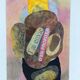 Collage on cardboard by Fernand Rolland (1920-2004)