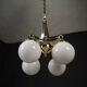 Ar Deco Brass 4-flamming Chandelier, 1920s