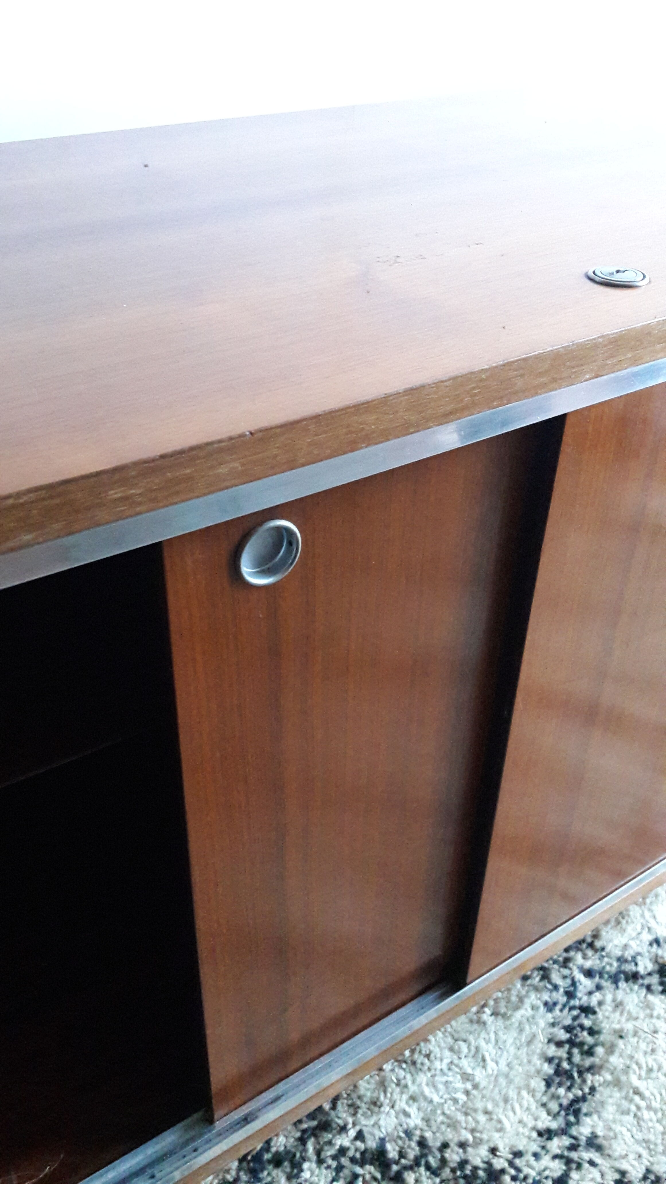 Row 70's chrome and teak plywood