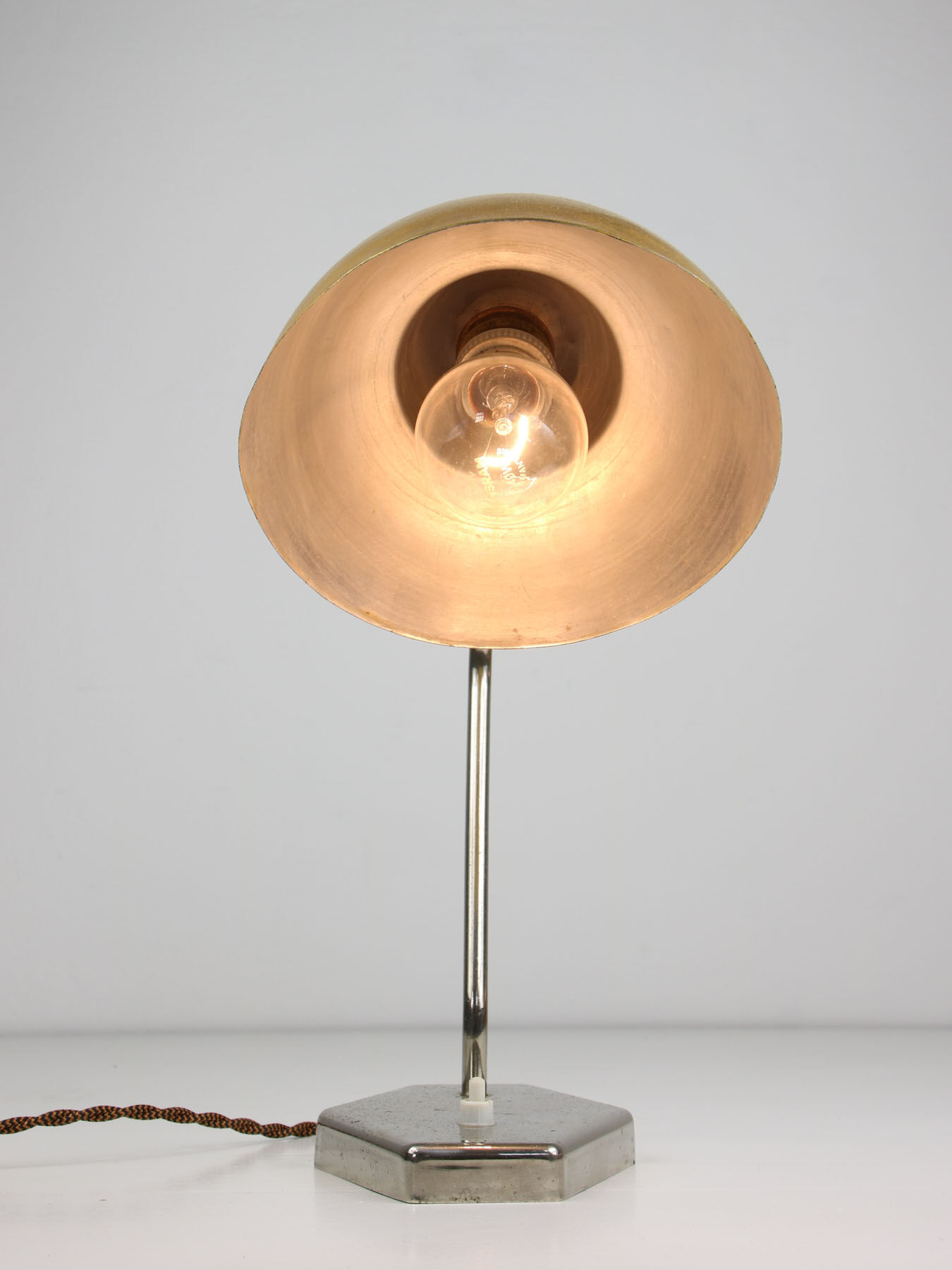 Mid-Century Gold Table Lamp, 1960s
