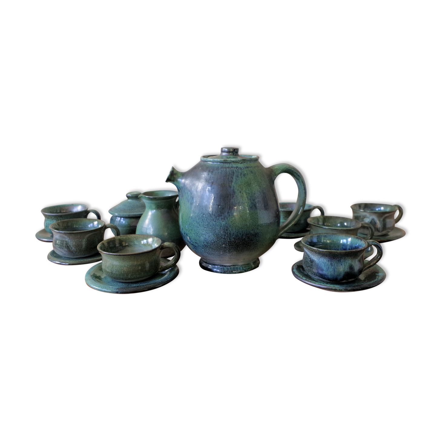 Les Cyclades Anduze sandstone teapots and cups