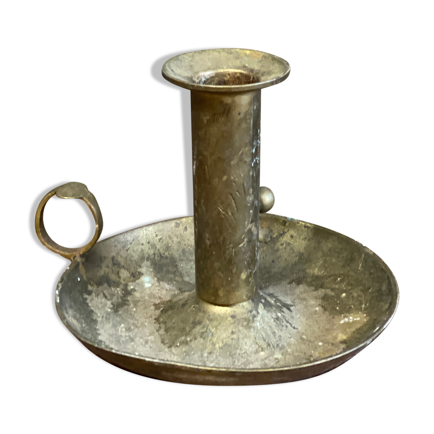Brass hand candle holder