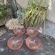 Lot de 4 coupelles en verre rose et torsadé rosaline vereco france vintage 1960/70