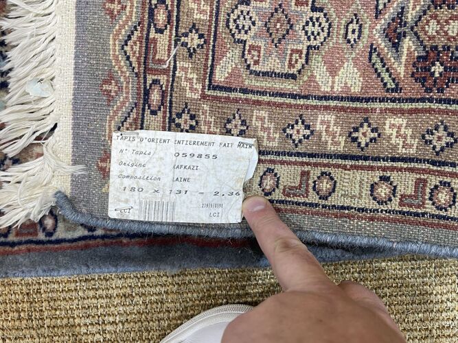 Tapis pakistanais en laine et soie fait main, 180x131 cm