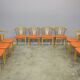 Set of 11 modern curved wood oak chairs