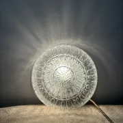 Pair of Peil & Putzler ice glass flush mount lights, 1960s