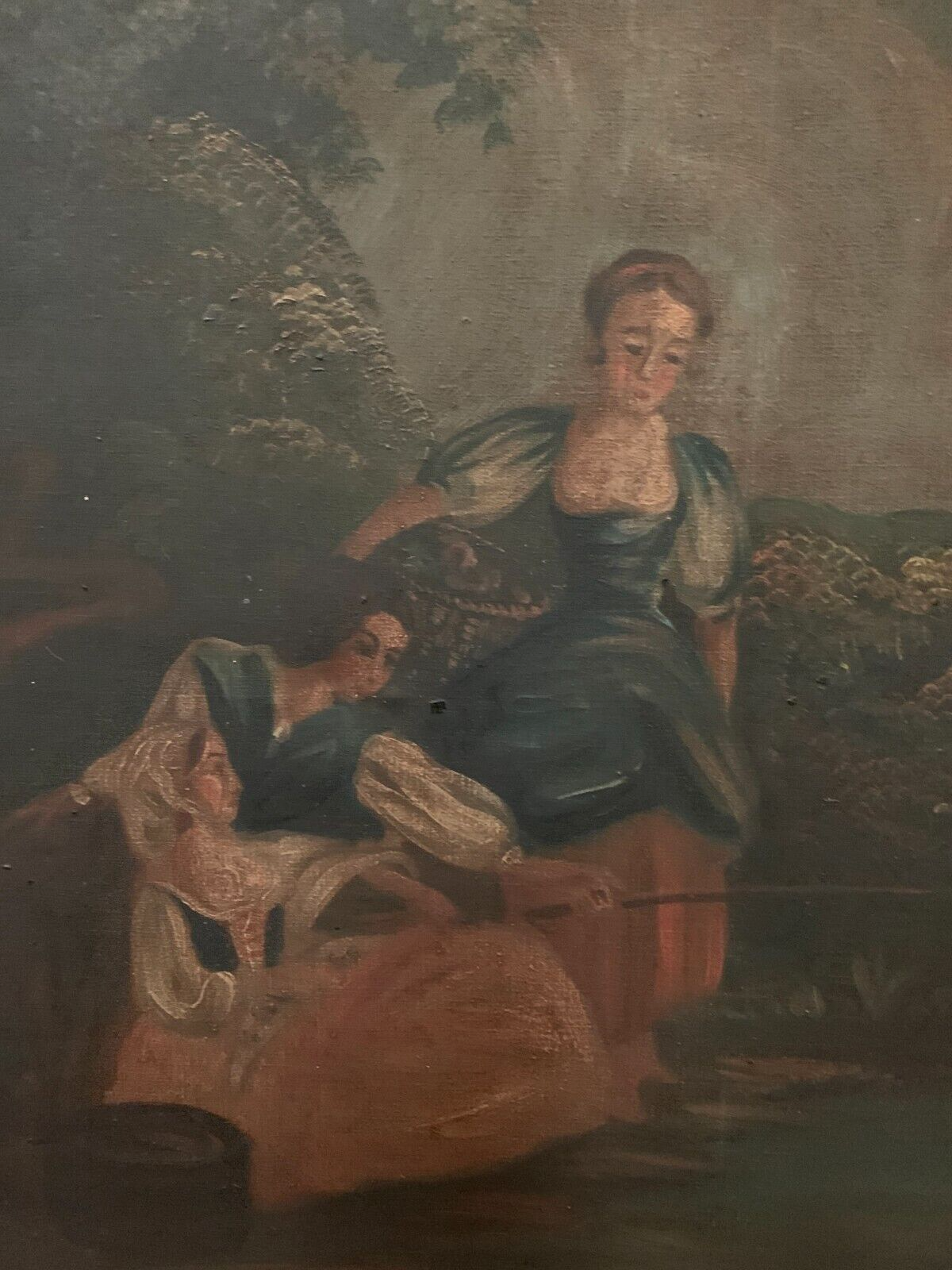 Louis XVI style Trumeau in patinated and gilded wood