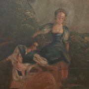 Louis XVI style Trumeau in patinated and gilded wood
