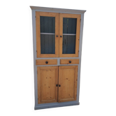 Meuble de rangement en sapin et peint en gris