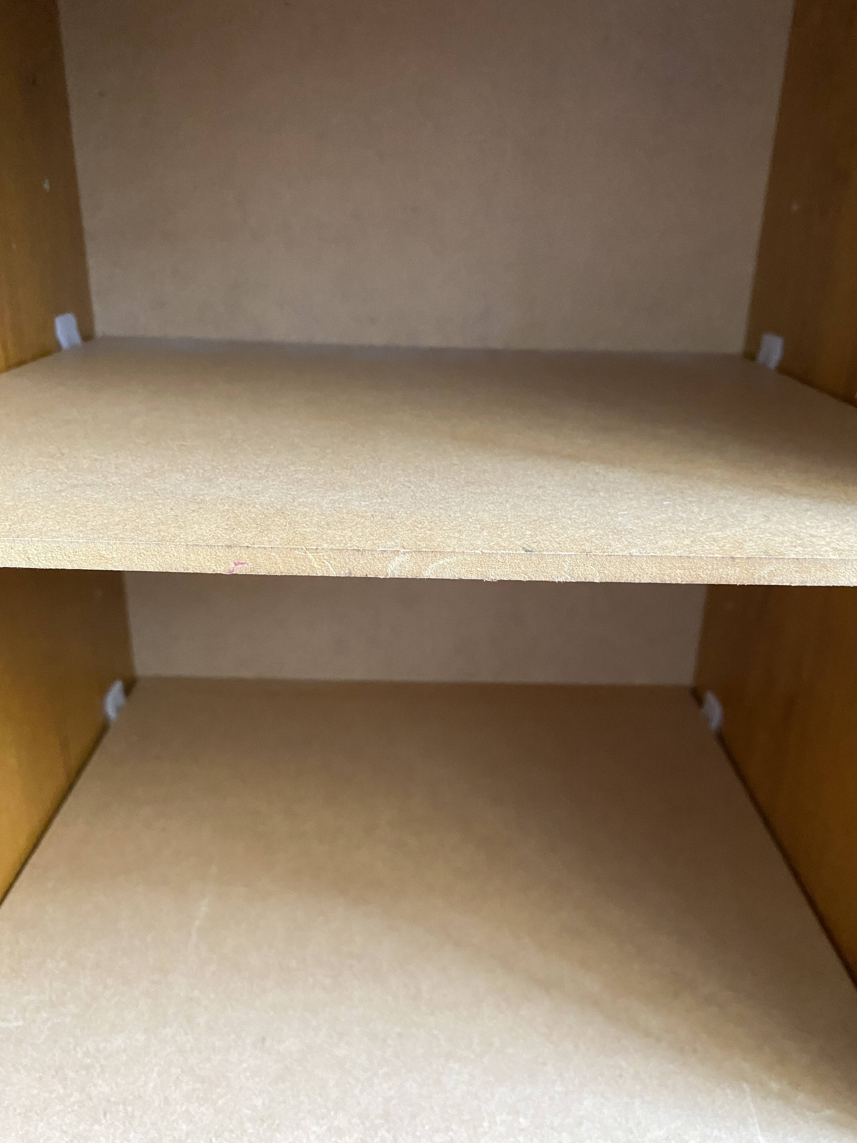 Low storage unit, 70s/80s three height-adjustable shelves