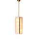 Lampe suspendue italienne en verre de Murano blanc et laiton de style mid-century modern