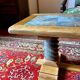 Vintage coffee table in solid oak and slate – Press screw base