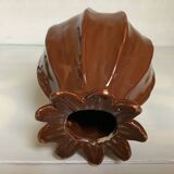 Brown ceramic corolla vase
