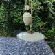 Vintage suspension, raised and lowered opaline porcelain.