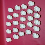 25 Snail Shell Buckets In Vintage White Porcelain