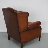 Vintage Dutch Cognac Colored Leather Club Chair