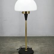 1960s Lidokov Space Age Brass and Opaline Glass Floor Lamp
