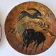 Set of 4 prehistoric rock plates Vallauris Vintage Diameter 20.