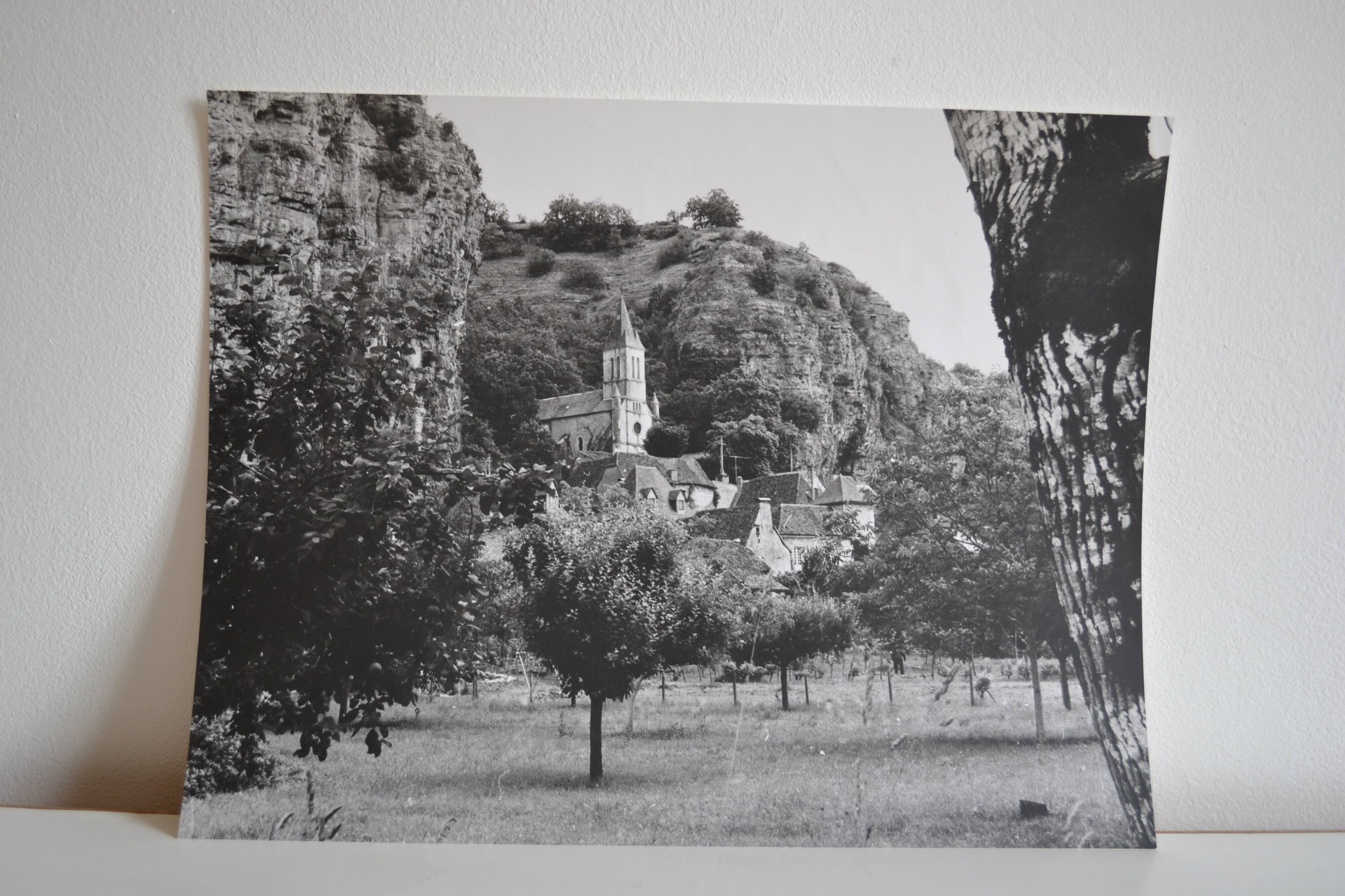 Anonymous silver photo orchard church south of france circa 1970