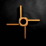 Vintage Scandinavian style pine ball coat rack