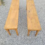 Paire de banc ancien en orme
