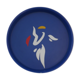 Round vintage service tray by Mebel, made in Italy