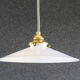 Smooth white opaline pendant lamp comes with a new cable and new brass socket