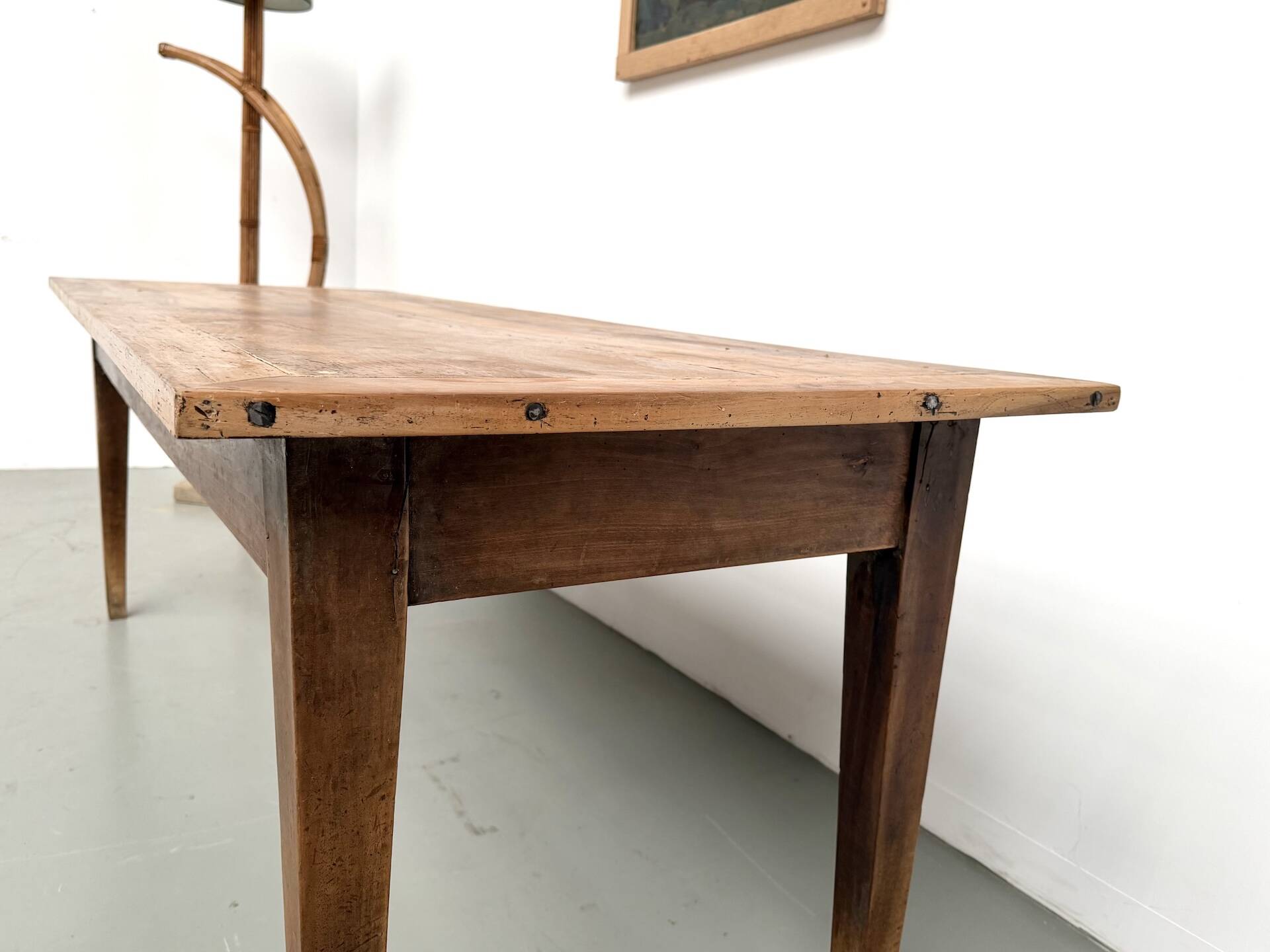 Solid walnut farmhouse table, 1950s.