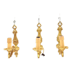 Lot de 3 appliques mural en bronze