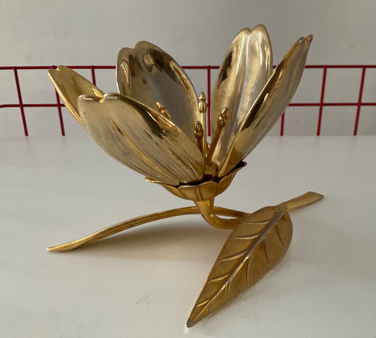 Bronze lotus flower ashtray from the 60s and 70s