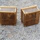 Pair of wall lamps in smoked glass and gilded metal from the 70s/80s